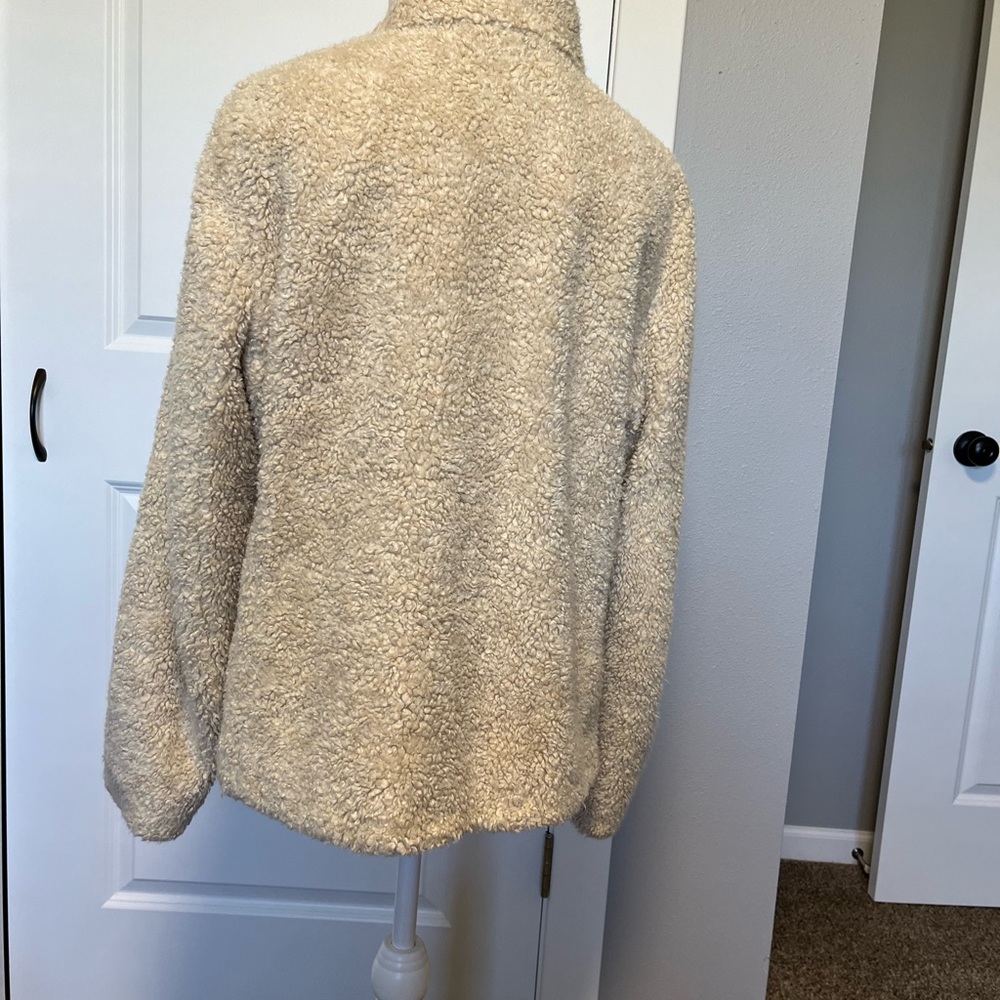 Pendleton Jacket Cream Sherpa Flannel Trim L - Picture 5 of 11